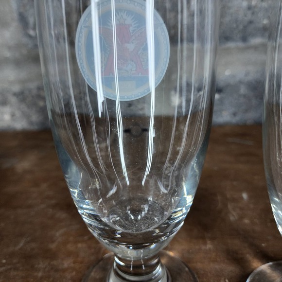 ANHEUSER BUSCH set of 2 glass beer pilsners draft 1890's BUDWEISER - Picture 4 of 5